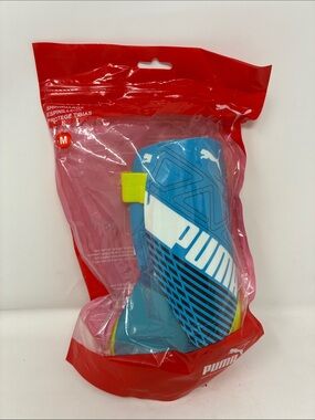 Puma Blue and Neon Yellow Soccer Shin Guards - Medium